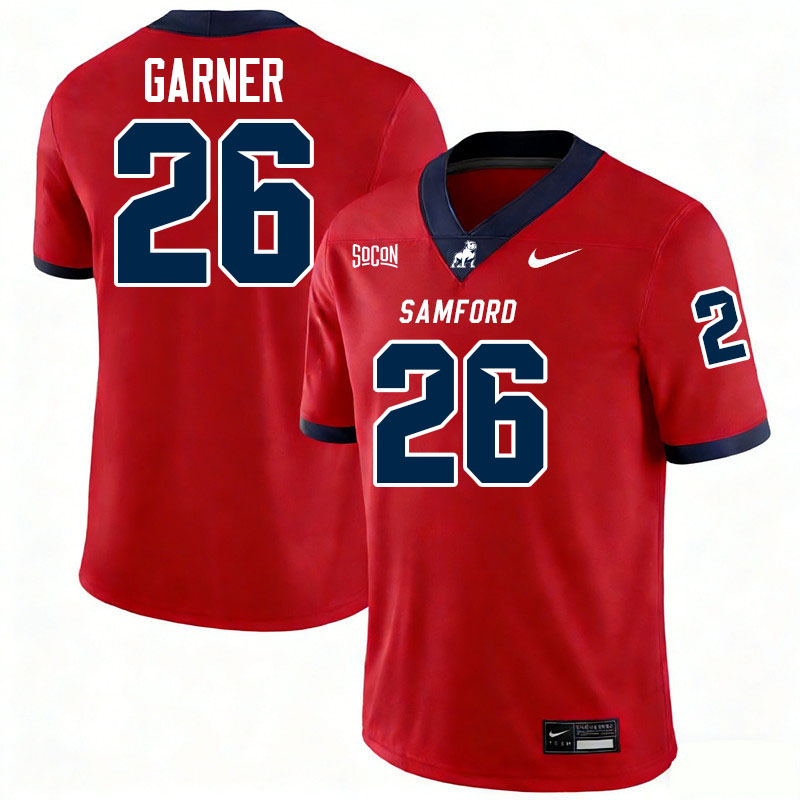Samford Bulldogs #26 Jake Garner College Football Jerseys,Uniforms-Red